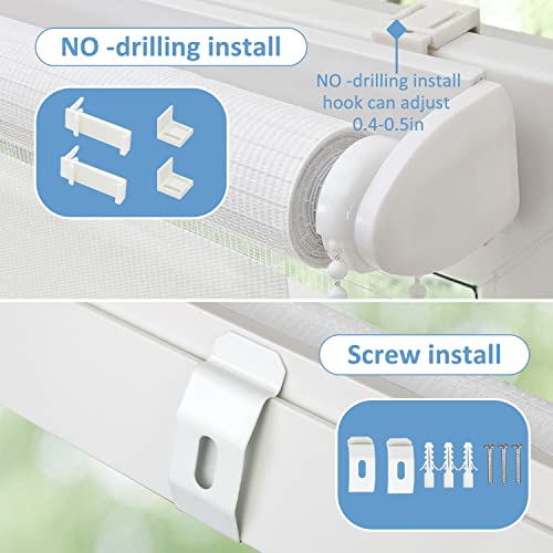 Shery ZEBRA - Z001 Roller Window Shades Zebra Double Roller Blinds For Frech Door 27.6 Inchx90 Inch Horizontal Day And Night Roller Sheer Window Shades White thumb #2