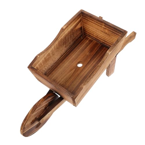 HIAKDOFT Pot De Fleurs Bois Forme Brouette Pot Décoratif pour Plante Jardinière Ornementale pour Intérieur Et Jardin