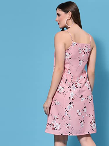 Image of OOMPH! Women A-Line Floral Mini Dress Western, Off Shoulder, Slip On