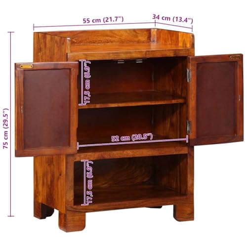 Zapatero de madera maciza de acacia con puertas de diseño elegante 4