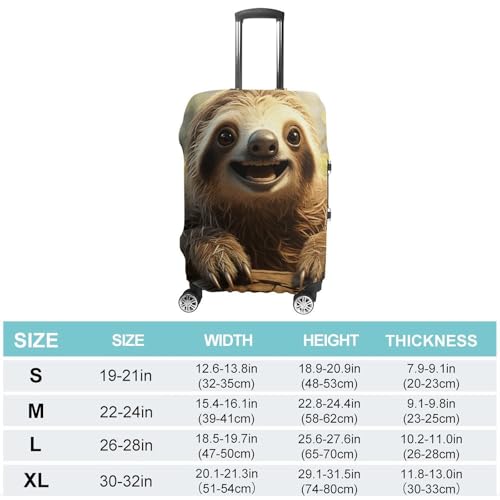Cartoon Sloth Luggage Cover Dustproof Suitcase Cover Elastic Washable Travel Luggage Protector Suitcase Protector Stretch Baggage Protector for 19-32 Inch Luggage M2