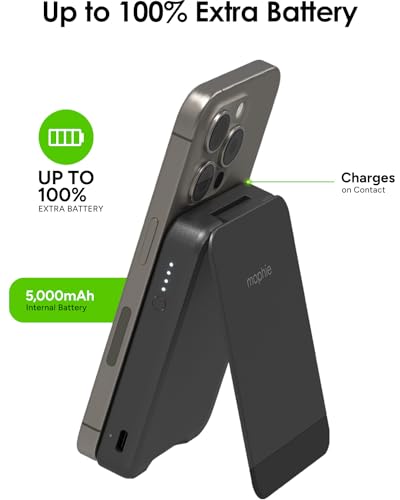 Mophie Snap+ Powerstation Mini 5000mAh (15W MagSafe Wireless, with Stand) — view 3