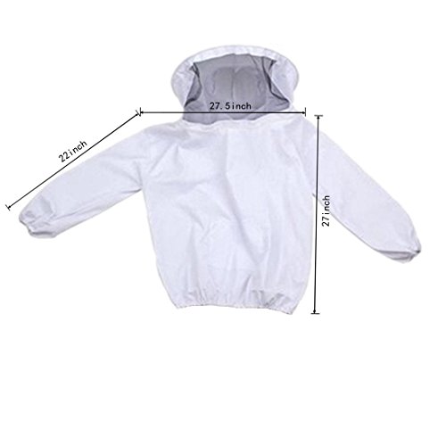 Xntun Professioneller weißer Bienenzuchtanzug, Jacke + Imkerhandschuhe, 1 Paar – Bild 3
