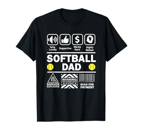 Softball Dad Funny Contents of Sports Father T-Shirt