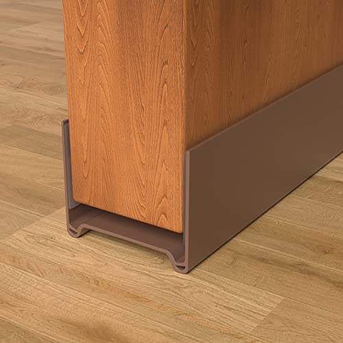 Door Draft Stopper, Cuttable Under Door Seal, Strong Adhesive Draft Stopper For Bottom Of Door For Exterior/Interior Doors 39” Length (Brown) #TOP4