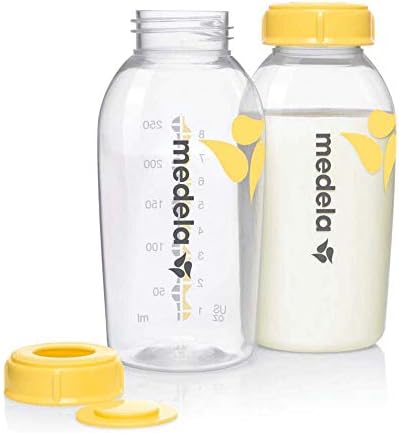 Medela Set of 250 ml BPA-Free Bottles - Set of 2 Bottles for Expressing, Storing and Feeding Breast Milk in a Durable Freezer and Fridge Safe Design