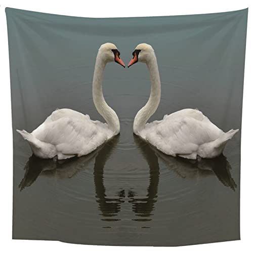 Unzye Tapestries College Tapestry For Bedroom Aesthetic Trippy Small A Pair Of Swans Tapestry Xxl Mini Tapestry For Bedroom White Wall Hanging Blanket Fabric Art Decorations 350X250Cm #TOP2