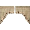 VHC Brands Primitive Classic Country Kitchen Window Curtains Abilene Star Tan Swag Pair