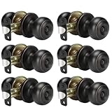 Haidms 6 Pack Oil Rubbed Bronze Door Knobs Interior, Bronze Privacy Interior Door Knobs for Bedroom or Bathroom Classic Round Doorknobs Hardware