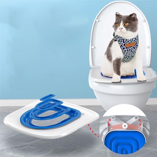 SUQ Katzen Toiletten Trainings Kit, Wiederverwendbar, Trainingssystem zum eingewöhnen Ihrer Katze an das WC, Universelles Katzen Toiletten Trainings System, Haustier Trainer mit Starker Tragfähigkeit