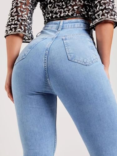 Butt Lifting Jeans for Women Bootcut Stretchy Tummy Control High Waisted Flare Jeans Curvy Skinny Denim Pants3