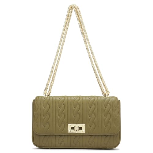 Image of Da Milano Women's Leather Shoulder Bag - Olive