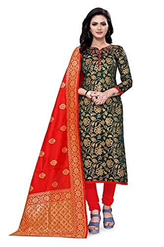 Image of AKHILAM Women's Jacquard Cotton Silk Unstitched Straight Salwar Suit Dress Material (13BNRS61 Parent)