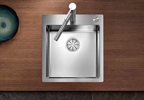 BLANCO CLARON 400-IF/A | Edelstahl Spüle | Einbauart: Einbau von Oben & Flächenbündig | für 45 cm breite Unterschränke | Widerstandsfähig gegenüber Kratzern | Großes Beckenvolumen