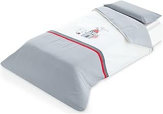 Pirulos 77311220 - Funda nórdica y funda almohadilla 160 x 260 youpi, color blanco y gris