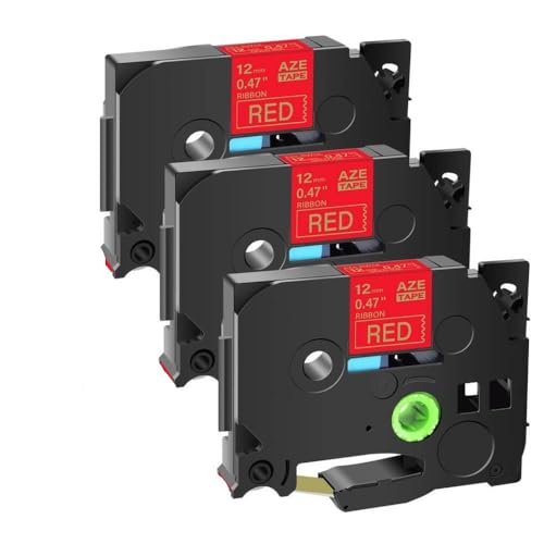 TZ TZE RW34 RN34 R234 RE34 RE31 TAPES for Craft and Gift Rapping�ƌ݊����̂���12mm�T�e���̔񃉃~�l�[�g3?10pk(3PK Gold On Red)