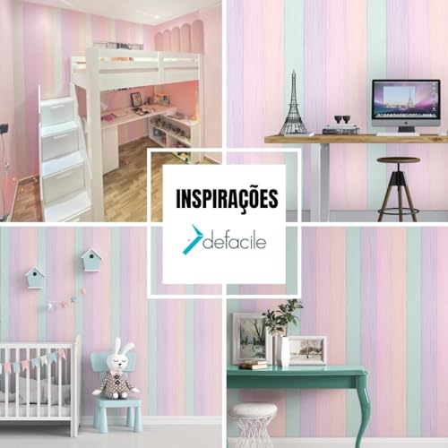 Papel de Parede Adesivo Infantil Casa de Boneca Colorido