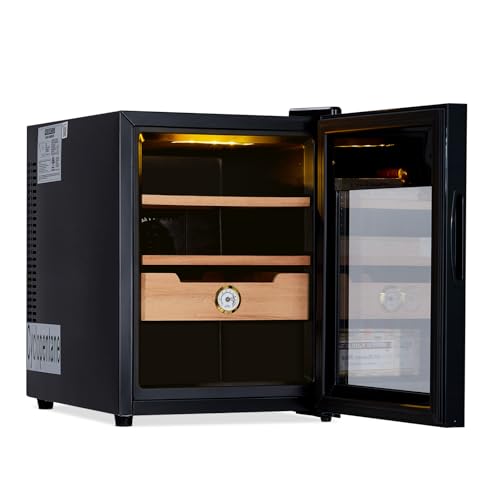 Electric Storage Cabinet 200 Count, 3 in 1 33 L Large Cabinet With Hygrometer, Sink, Fan & Spanish Cedar Lining, Lights Control System, 65%-75% Air Da