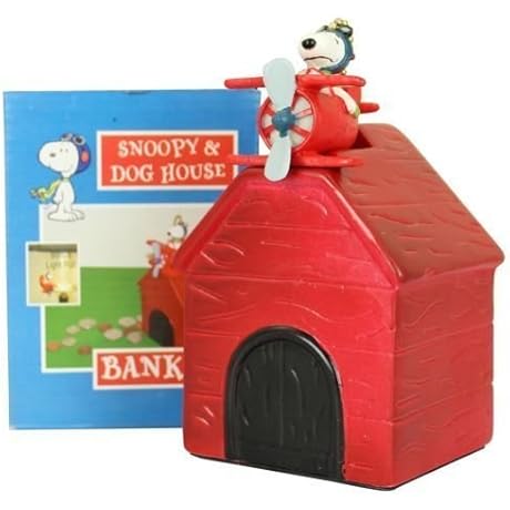 Peanuts Snoopy Red Barron Dog House Bank