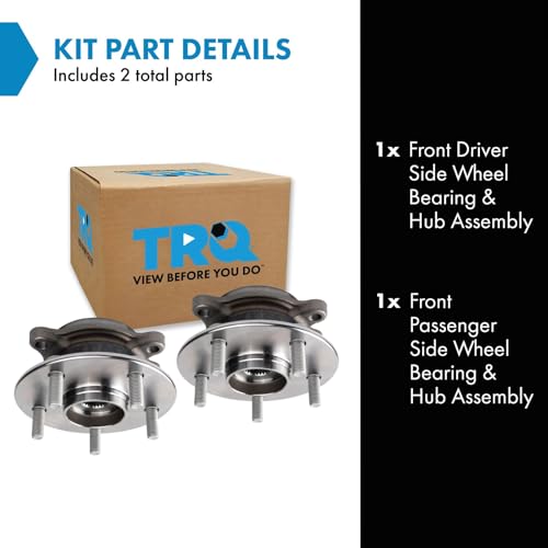 Image of TRQ Front Left and Right Wheel Bearing and Hub Assembly Set 2 Piece Compatible with 21-23 Lexus ES250 2021 Toyota Avalon XLE L4 2.5L 18-22 Camry SE LE XLE XSE L4 2.5L 18-20 Camry L L4 2.5L
