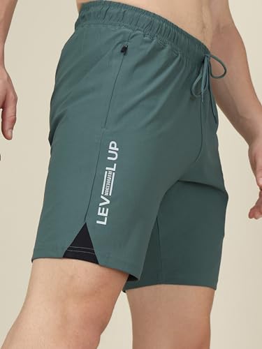 Image of TECHNOSPORT Mens Regular Fit Solid Shorts for Gym, Workout & Sports with Anti Microbial, Techno Dry