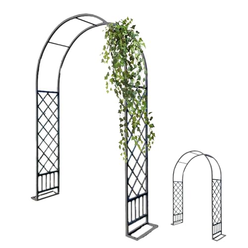 WEKONUMEX Arco de Jardín de Metal Fuerte, Pérgola for Rosas trepadoras: Soportes Resistentes for Decoraciones de jardín, Arcos y enrejados.(260cmx230cmx40cm)