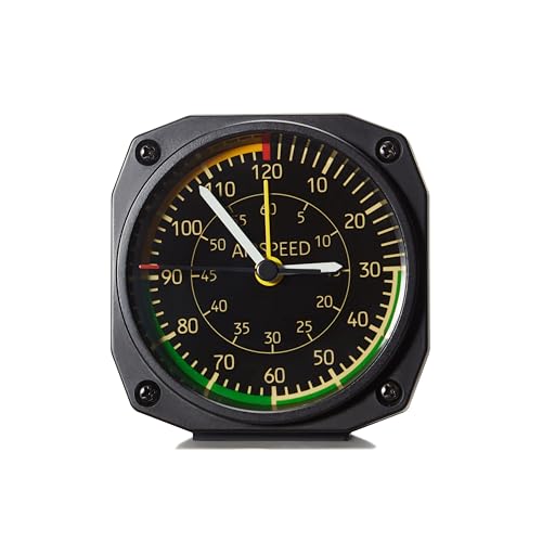1UTech Alarm Clock with Aircraft Cockpit Instrument Face (Airspeed)