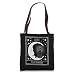 Tarot Card Crescent Moon and Black Cat Cosmic Graphic Tote Bag