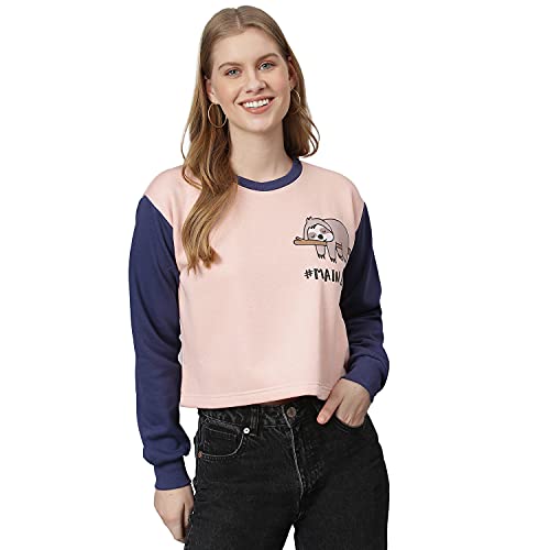 Image of Campus Sutra Cotton Women Crew Neck Sweatshirt