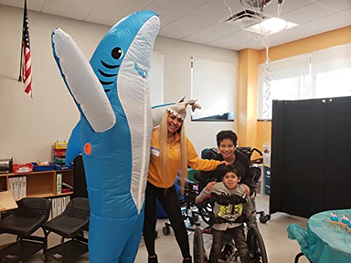 Ihgyt SHARKFZ1758-BLUE Inflatable Shark Costume Air Blow Up Jaws Jumpsuit Fancy Dress Funny Carcharias Suit For Cosplay Party Halloween Christmas Carnival thumb #2