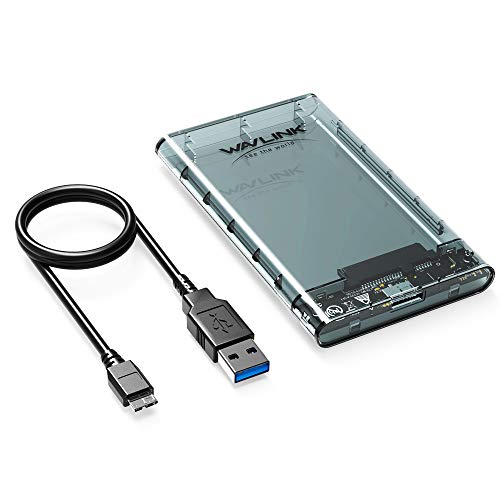 WAVLINK Boîtier de Disque Dur Externe SATA 2,5'', Boîtier HDD SSD, Câble USB 3.0 Inclus, Compatible avec Windows et Mac Os