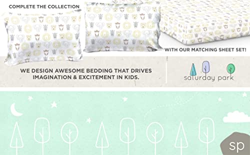 Saturday Park Safari Friends Twin Duvet Cover & Sham Set - 2 Piece 100% Organic Cotton Duvet Set - Gots & Oeko-Tex Certified #TOP7