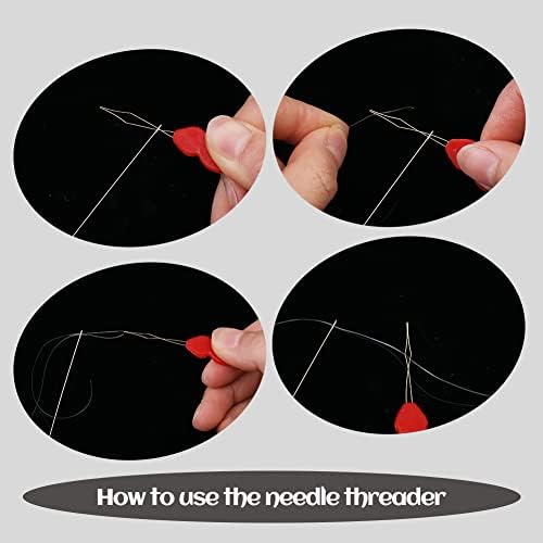 43 Pcs Beading Needles, 20 Pcs Long Straight Beading Needle, 12 Pcs Big Eye Beading Needles, 0.6mm Elastic String and Needle Threaders for Jewelry Seed Beads Pony Beads Bracelets Making