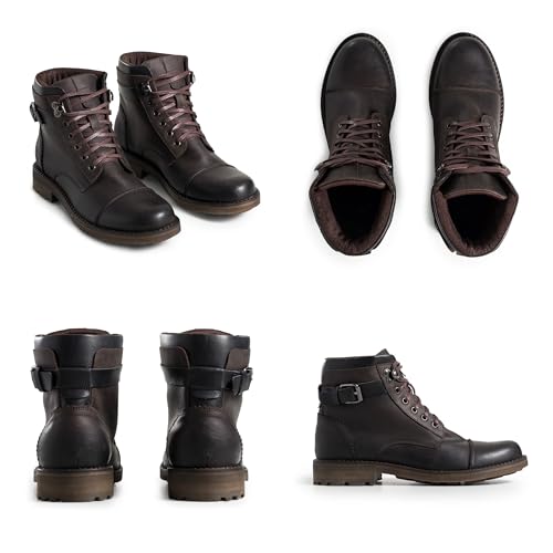 VELEZ Top Grain Leather Boots For Men - Handmade Lace-Up Shoes - Mens Vintage Ankle Boot - Age Look Sole - Casual Dress Fashion Business Travel Work Shoe3