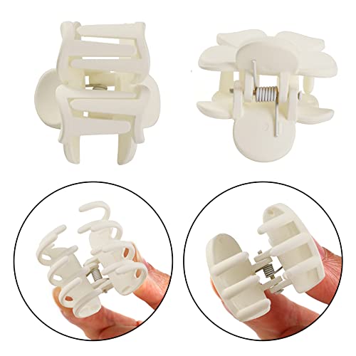 White Small Claw Hair Clips For Women Girls,10Pcs Hair Clips Double Row Teeth Hair Clips Medium Matte Non-Slip Short Long Hair Accessories For Women And Girls #TOP2