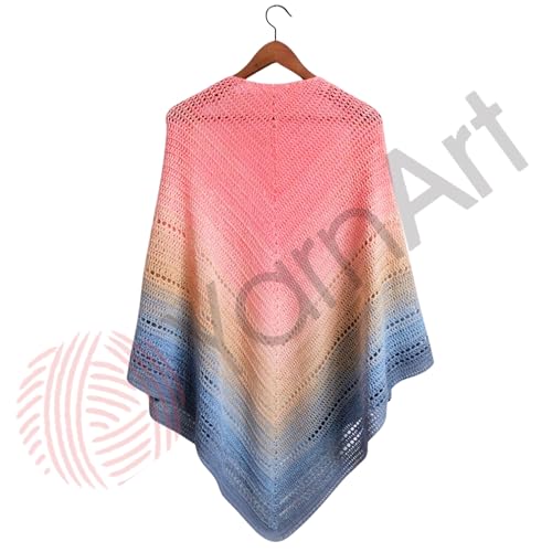 Yarn Art YarnArt Flowers Yarn 55% Cotton 45% Acrylic 250gr 1094yds Multicolor Cotton Yarn Rainbow Crochet Yarn Spring Summer - 1 Fine Sport Skein (262)