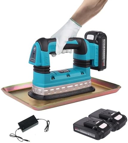 200W Cordless Electric Concrete Vibrator - Handheld Cement Troweling Machine with 6 Adjustable Speeds, Ideal for Smoothing Concrete Flat Plate - Construction Tool (Red)