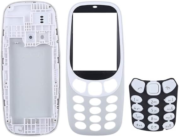 Cell Phone Replacement Parts for Nokia 3310 Full Assembly Housing Cover with Keyboard Frame Bezel Plate