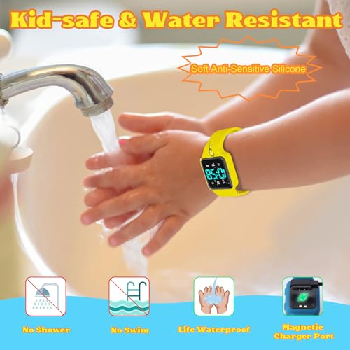 Image of Potty Training Watch for Toddlers with Countdown, Magnetic Charging, Flashing Lights, Fun Music or Vibration Alerts - Waterproof Interactive Toilet Training Reminder for Boys & Girls Ages 2-9