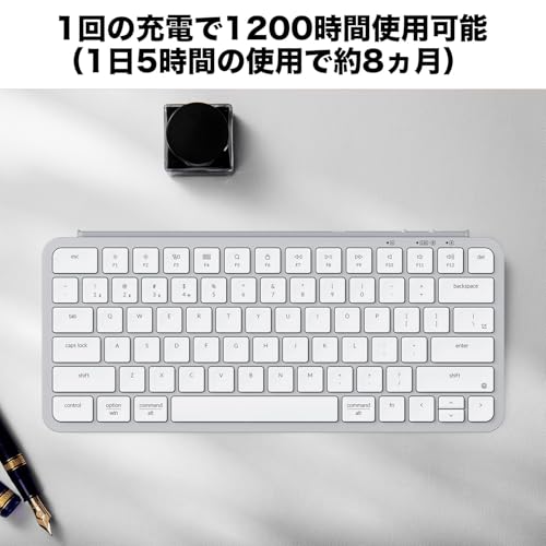 【国内正規品】Keychron B1 Pro ウルトラスリム ワイヤレスキーボード、ZMKカスタマイズ、シザースイッチ、2.4 GHz/Bluetooth 5.2/有線接続、ロングバッテリーライフ、Mac Windows Linux対応 (シルバー, USレイアウト)