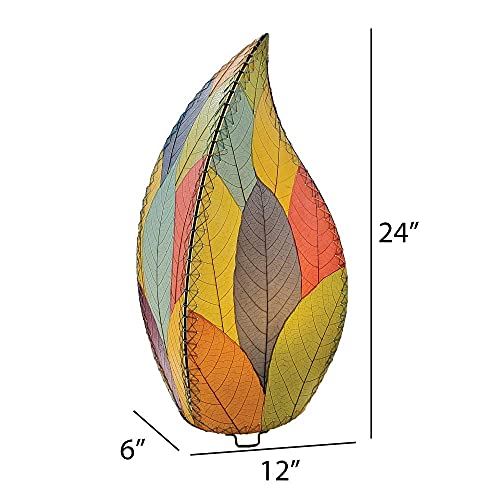 Eangee Home Design Outdoor Indoor Leaflet Table Lamp Multi Shade Made Of Real Cocoa Leaves 12 Inches Length X 6 Inches Width X 24 Inches Height (Ol695 M) #TOP1
