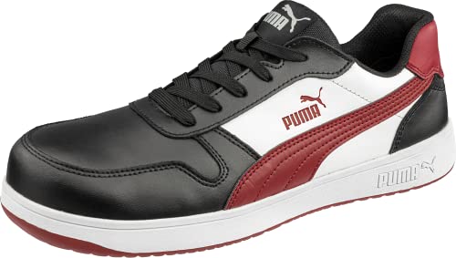 PUMA Frontcourt Leather Low ASTM EH Black/White/Red 12 M