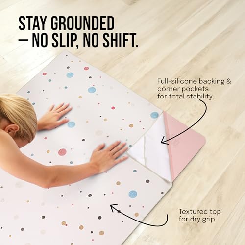 Image of Yoga Mat and Towel Set - 6x4 ft Large Workout Mat with Matching Yoga Towel, Non-Slip, Home-Friendly, Machine Washable, Ideal for Yoga, Pilates & Floor Workouts