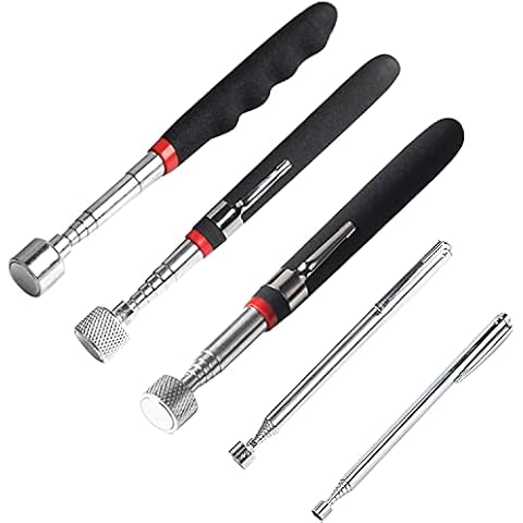 NEPAK 5 Stück Magnetische Teleskopstab -Aufnahmewerkzeug,Magnetstab,Teleskopmagnet,Langlebiger Teleskop-Magnetkollektor mit Taschenclip(1.5LB 3LB 10LB 15LB 20LB) Cover