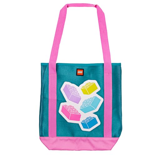 LEGO MESH TOTE BAG – Lightweight, Mesh Beach and Pool Bag with Handles, Pastel Bricks