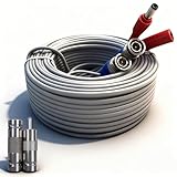 LETONDA 1PCS 100ft/30m Integrated BNC Video Power Cable Extension. Ideal for Security Cameras, CCTV, Surveillance, and DVR System installations Free 2×BNC connectors