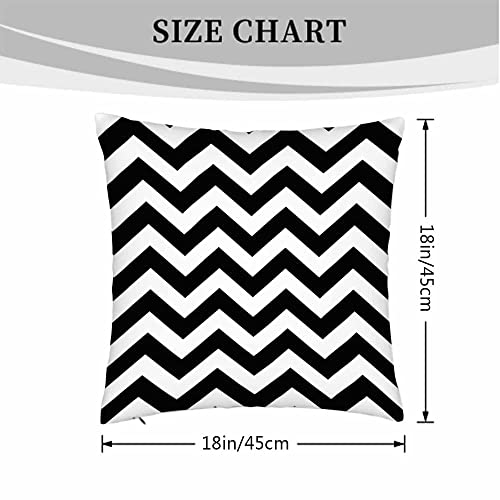 Beabes Throw Pillow Covers Black White Chevron Zigzag Wavy Line Seamless Pattern,Set Of 2 Square Decorative,Cushion Pillows Cover For Couch And Bed For Men/Women 18X18 Inch #TOP3