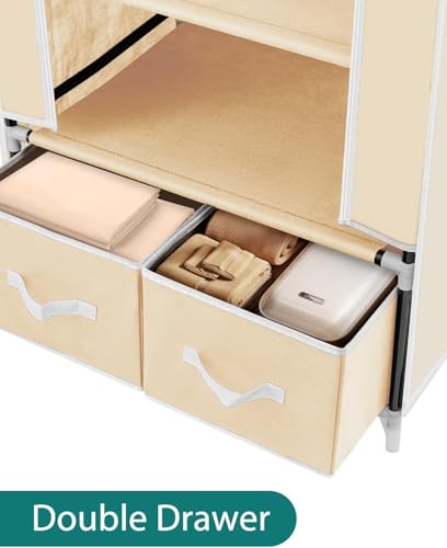 Portable Wardrobe Closets Wardrobe Foldable Fabric Clothes Closet Wardrobe Storage Organizer for Home Bedroom Furniture Three size options (blue) Wardrobe Storage Closet (Size : 103x45x170cm) 7 Portable Wardrobe Closets Wardrobe Foldable Fabric Clothes Closet Wardrobe Storage Organizer for Home Bedroom Furniture Three size options (blue) Wardrobe Storage Closet (Size : 103x45x170cm) - Image 7
