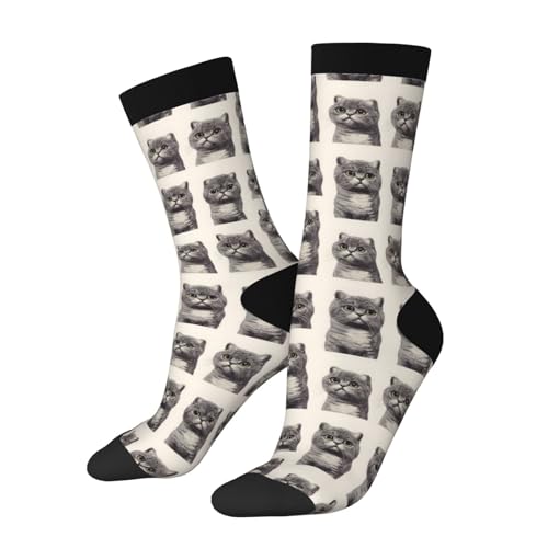 Scottish Fold Cat Novelty Crew Socks
