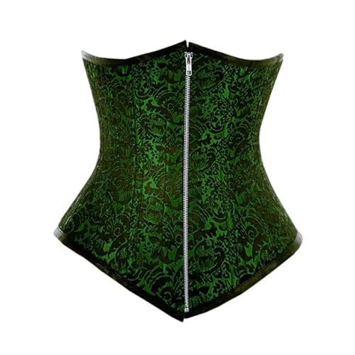 Corset de luxe sous-poitrine en brocart jacquard et authentiques baleines